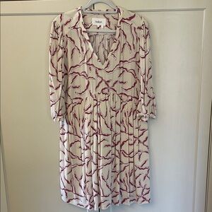 ba&sh Constance Gathered Print Dress, Size L